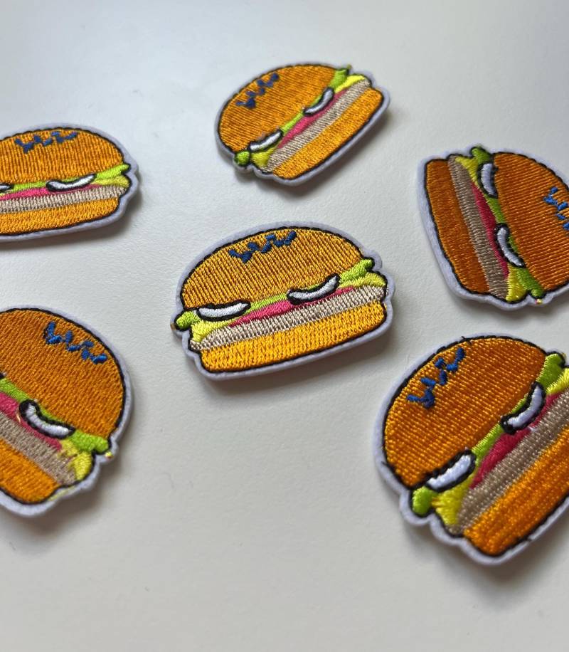 Hamburger Gestickte Applikation Bügelbild von KraftAffair