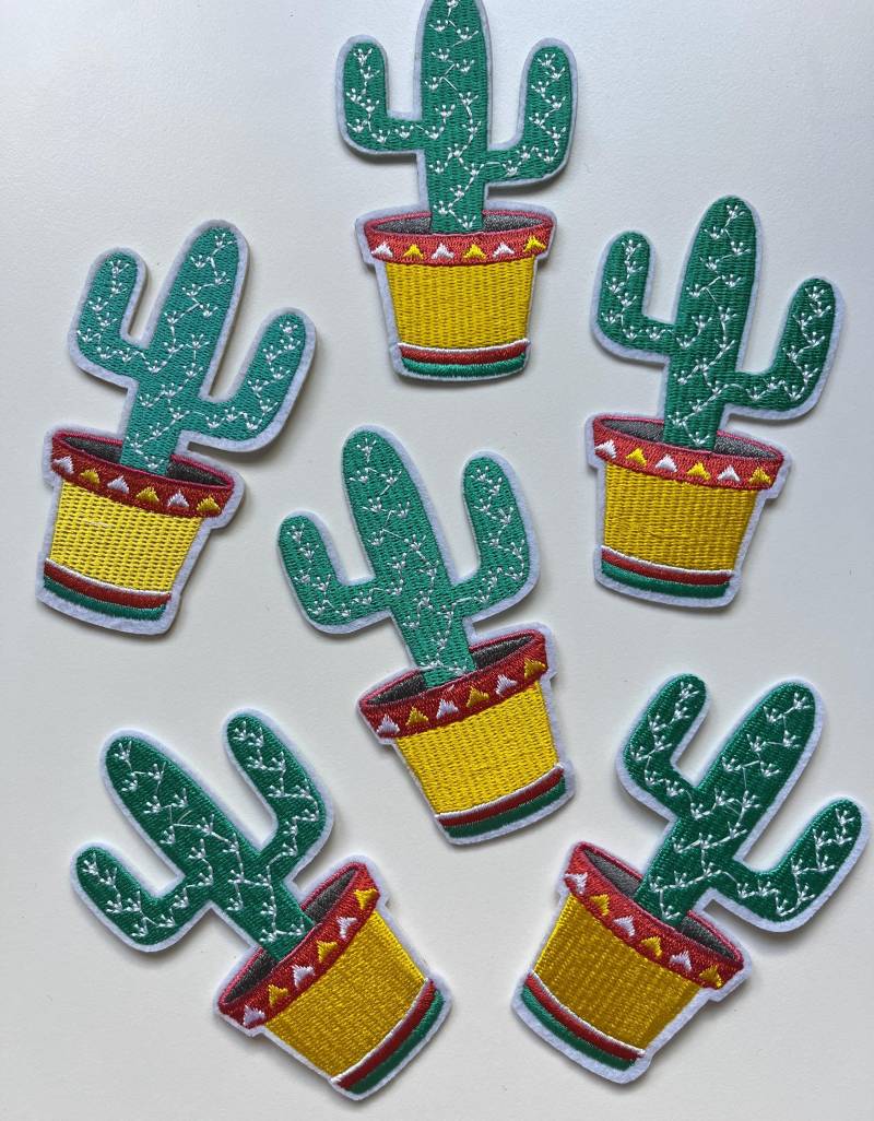 Kaktus/Sukkulente Topfpflanze Saguaro Gestickte Applikation Eisen Auf Flicken von KraftAffair