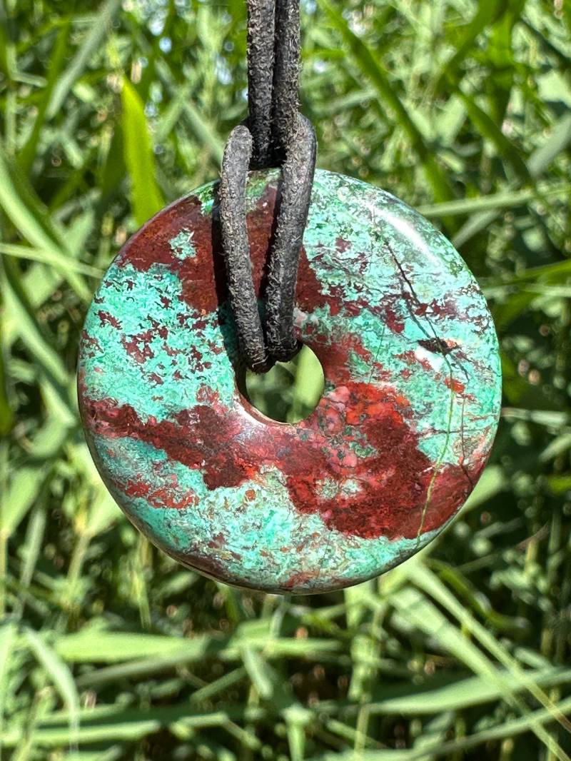 Echter Chrysokoll Donut Als Schutzstein von Kraftkristall