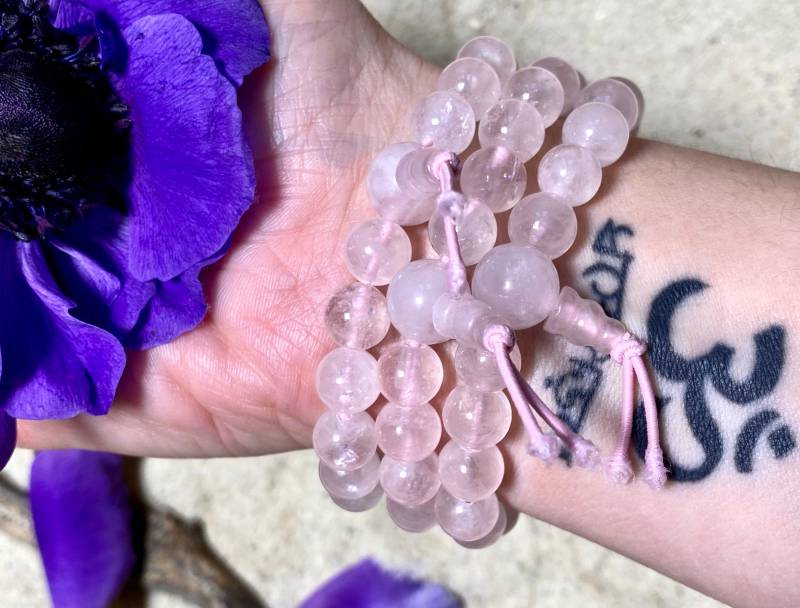 Echtes Rosenquarz Powerband | Buddha Armband 8 Mm 90's - 2000Er Meditation Spiritualität Chakra von Kraftkristall