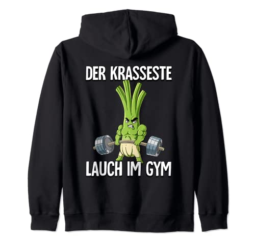 Kraftsport Geschenk Lauch Bodybuilding Fitness Gym Hoodie, Schwarz, S, Unisex Erwachsene und Kinder, Fitnessbegeisterte, Bodybuilder von Kraftsport Geschenk