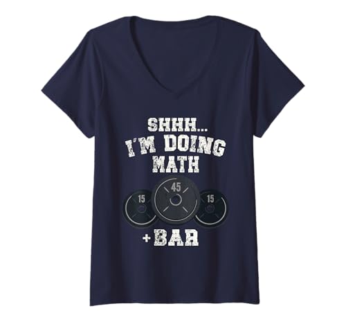 Damen Gewichtheben Bodybuilding Kraftsport Shhh I'm Doing Math T-Shirt mit V-Ausschnitt Damen Gewichtheben Bodybuilding Kraftsport Shhh I'm Doing Math T-Shirt mit V-Ausschnitt von Kraftsport Geschenke - Kraftsportler Geschenke