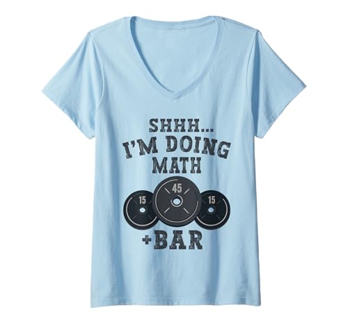 Damen Shhh I'm Doing Math Gewichtheben Bodybuilding Kraftsport T-Shirt mit V-Ausschnitt Damen Shhh I'm Doing Math Gewichtheben Bodybuilding Kraftsport T-Shirt mit V-Ausschnitt von Kraftsport Geschenke - Kraftsportler Geschenke