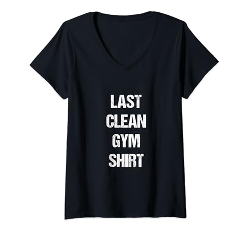 Damen Last Clean Gym - witziger Spruch Fitnessstudio Bodybuilding T-Shirt mit V-Ausschnitt Damen Last Clean Gym - witziger Spruch Fitnessstudio Bodybuilding T-Shirt mit V-Ausschnitt von Krafttraining & Fitness Kleidung