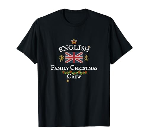 Englische Familie, Weihnachts-Crew, Damen, Herren, britische Flagge, Weihnachten T-Shirt Englische Familie, Weihnachts-Crew, Damen, Herren, britische Flagge, Weihnachten T-Shirt von Krafty Arts Studio, FUN BRITISH FLAG UNION JACK,
