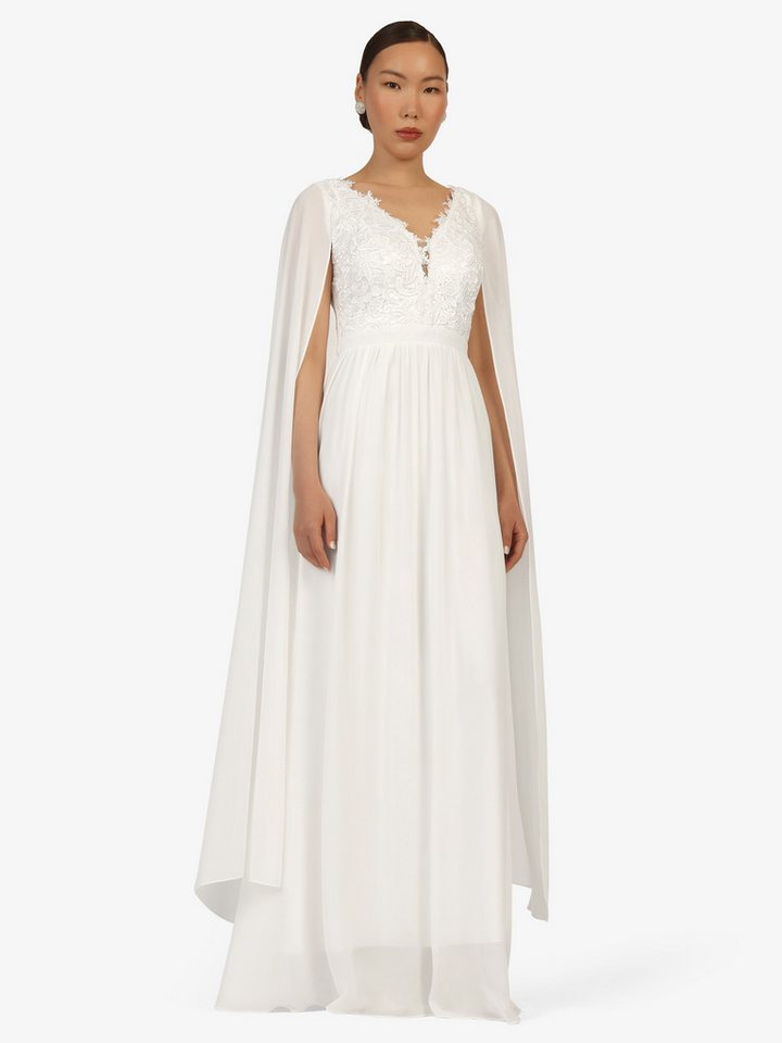 Kraimod Abendkleid mit Spitze und fließendem Cape von Kraimod