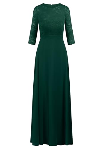 Kraimod Damen Abendkleid Aus Hochwertigem Polyester Material Mit Rundhalsausschnitt Special Occasion Dress, Dunkelgrün, 36 EU von Kraimod