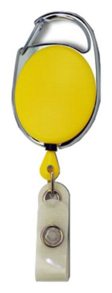 Kranholdt Schlüsselanhänger Jojo / Ausweishalter / Ausweisclip ovale Form (100-tlg), Metallumrandung, Druckknopfschlaufe von Kranholdt