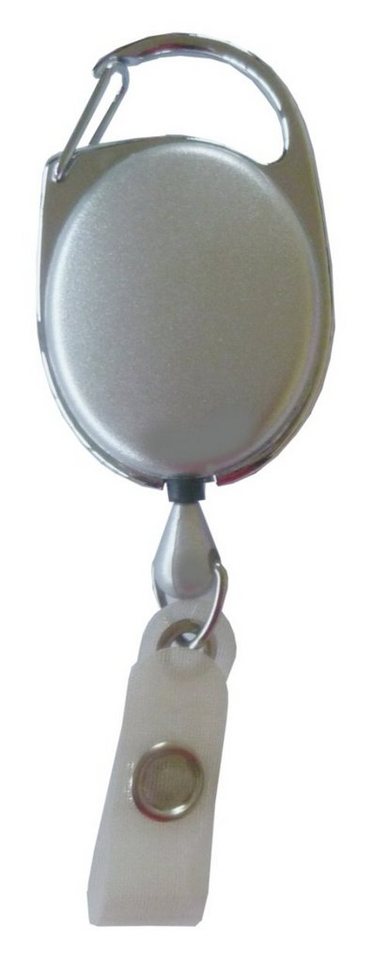 Kranholdt Schlüsselanhänger Jojo / Ausweishalter / Ausweisclip ovale Form (100-tlg), Metallumrandung, Druckknopfschlaufe von Kranholdt