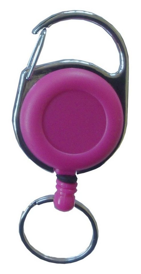 Kranholdt Schlüsselanhänger Jojo / Ausweishalter / Ausweisclip mit runder Form (10-tlg), Metallumrandung, Gürtelclip, Schlüsselring von Kranholdt