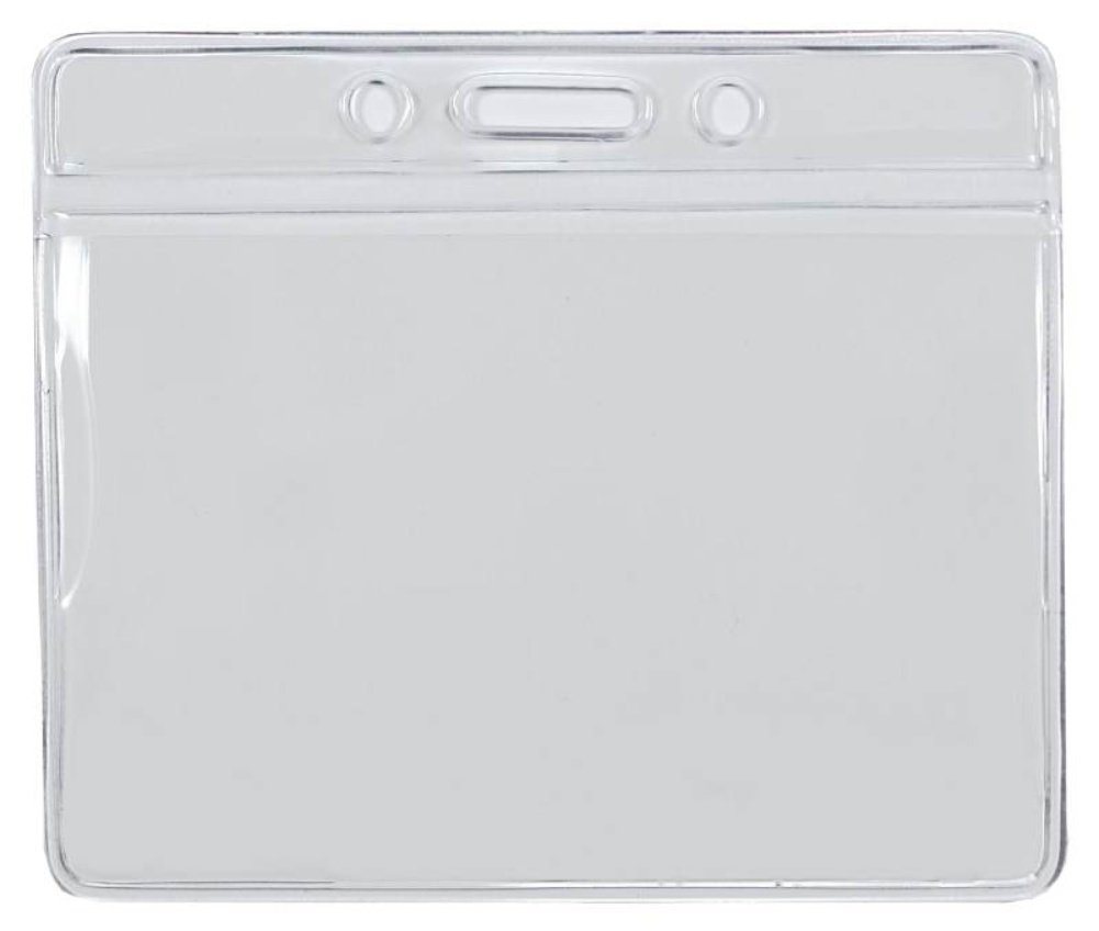 Kranholdt Schlüsselanhänger Ausweishülle 86 mm x 54 mm, aus PVC (10-tlg), für Namenschilder, horizontal tragbar, Langloch, zwei Rundlöchern von Kranholdt