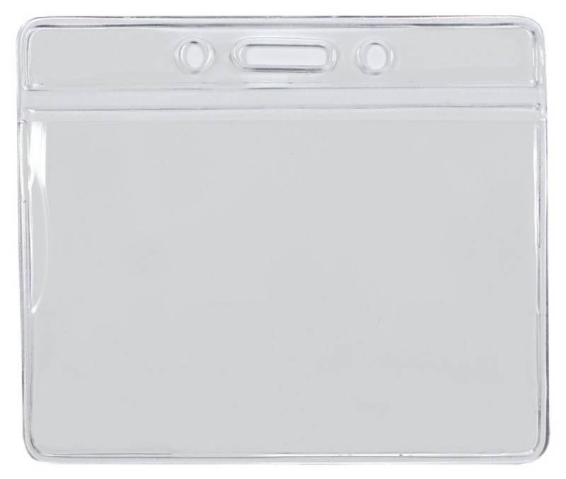 Kranholdt Schlüsselanhänger Ausweishülle 86 mm x 54 mm, aus PVC (25-tlg), für Namenschilder, horizontal tragbar, Langloch, zwei Rundlöchern von Kranholdt