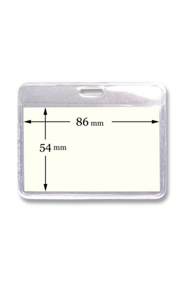Kranholdt Schlüsselanhänger Ausweishülle 54 mm x 86 mm, aus PVC (50-tlg), für Namenschilder, horizontal tragbar, Langloch von Kranholdt