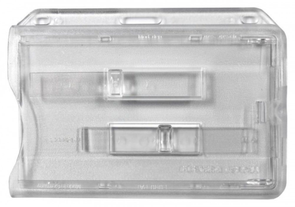 Kranholdt Schlüsselanhänger Kartenhalter aus Polykarbonat in Farbe: transparent (100-tlg), 2 Ründlöchern und Langloch, passend für 2 Karte, mit 2 Ausschiebern von Kranholdt