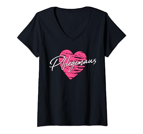 Damen Pflegemaus mit Herz Altenpflegerin Krankenpflegerin Azubi T-Shirt mit V-Ausschnitt Damen Pflegemaus mit Herz Altenpflegerin Krankenpflegerin Azubi T-Shirt mit V-Ausschnitt von Krankenpflege Altenpflege Pflegekräfte Geschenke