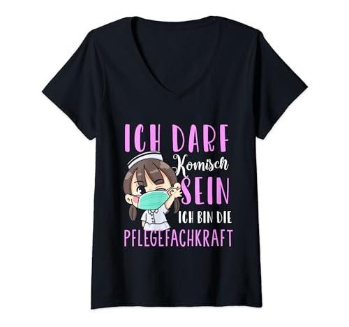 Krankenschwester Arzthelferin Grafiken und Mehr Damen T-Shirt mit V-Ausschnitt Schwarz S Cartoon Pattern Casual V-Neck Cartoon Pattern T-Shirt Krankenschwester Arzthelferin Grafiken und Mehr Damen T-Shirt mit V-Ausschnitt Schwarz S Cartoon Pattern Casual V-Neck Cartoon Pattern T-Shirt von Krankenschwester Arzthelferin Grafiken und Mehr