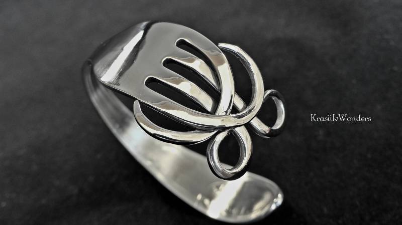 11. Jahrestag Geschenk Für Die Frau, Gabel Armband, Silber Manschette Armbänder Frauen Handgemachter Schmuck, Einzigartige Geschenke Freundin 11. Jahrestag Geschenk Für Die Frau, Gabel Armband, Silber Manschette Armbänder Frauen Handgemachter Schmuck, Einzigartige Geschenke Freundin von KrasiiIvWonders