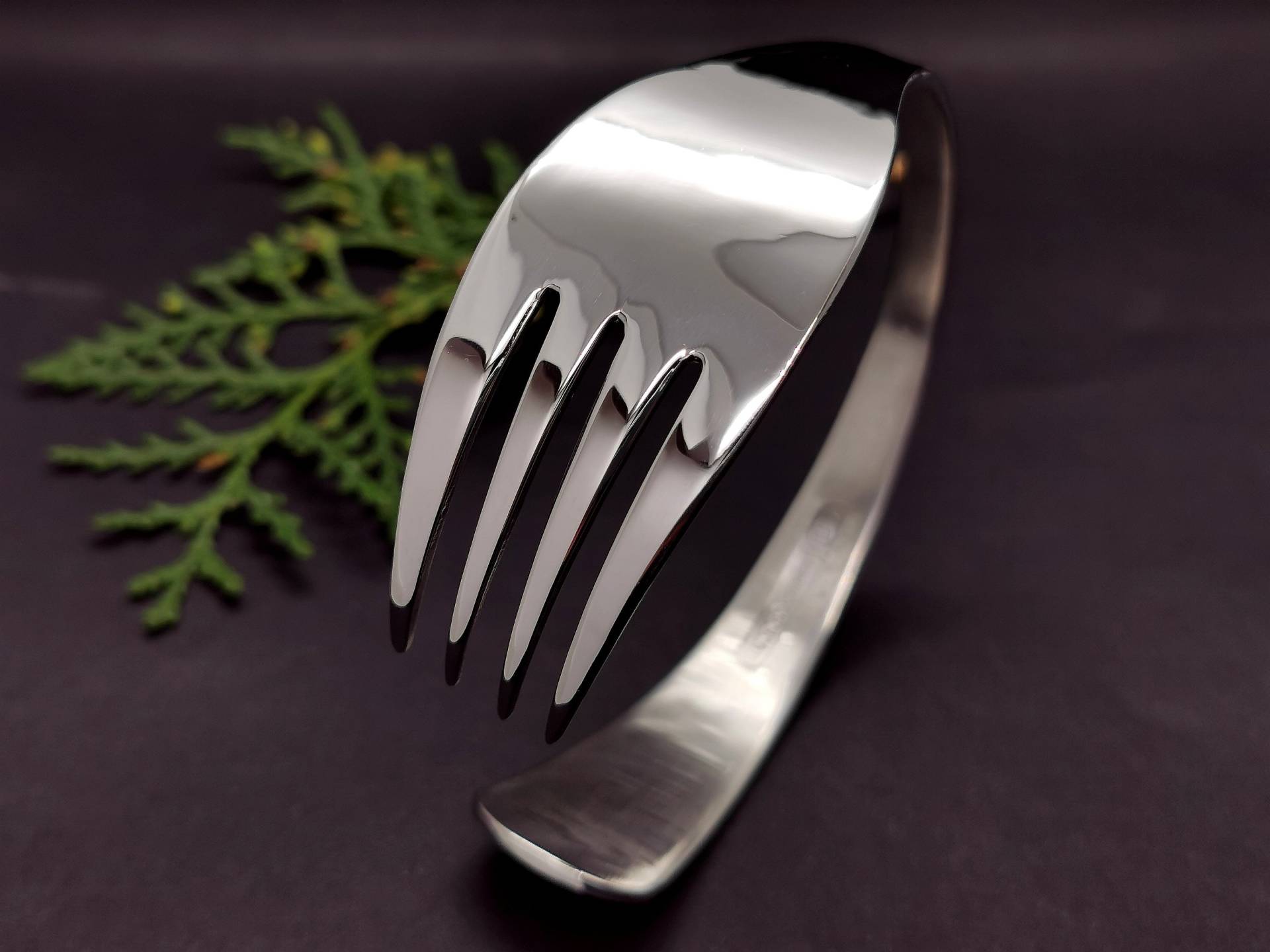 Koch Armband, Armband Gabel, Silber Manschette Für Männer, Schmuck, Schmuck Aus Recyceltem Metall von KrasiiIvWonders