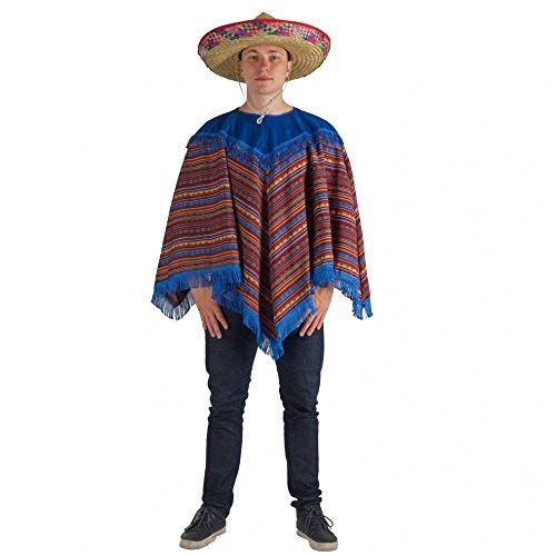 Krause & Sohn Mexikaner Poncho Sergio blau Überwurf Mexiko Fasching Andere Länder Einheitsgr. von Krause & Sohn