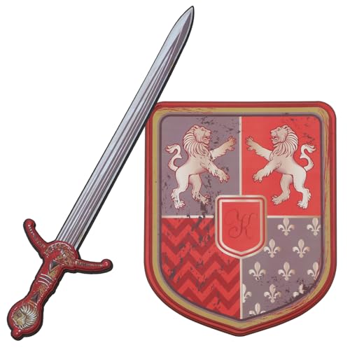 Krause & Sohn Ritter-Set Schwert & Schild Leo Löwenherz aus Schaumstoff für Kinder 2-tlg. Spielzeug-Set Rollenspiel Fasching von Krause & Sohn
