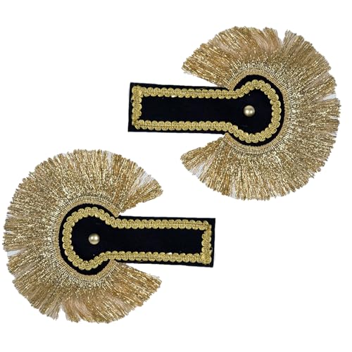 Schulterklappen Epauletten 1 Paar Schwarz Gold 27 x 18 cm Uniform für Erwachsene Kostüm-Zubehör Garde Fasching Karneval von Krause & Sohn
