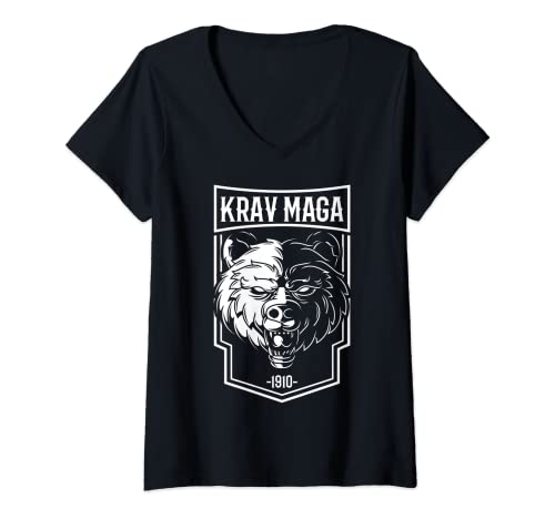 Damen Grizzly Krav Maga - Kampf und Selbstverteidigung T-Shirt mit V-Ausschnitt Damen Grizzly Krav Maga - Kampf und Selbstverteidigung T-Shirt mit V-Ausschnitt von Krav Maga - Kampfsport Shirts und Hoodies