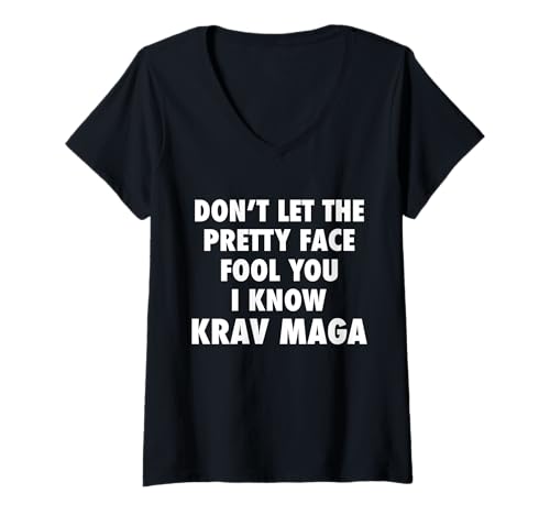 Damen Krav MAGA Pretty Face - Lustige Kampf- und Selbstverteidigungsgeschenke T-Shirt mit V-Ausschnitt Damen Krav MAGA Pretty Face - Lustige Kampf- und Selbstverteidigungsgeschenke T-Shirt mit V-Ausschnitt von Krav Maga - Military Combat and Self Defense Gifts