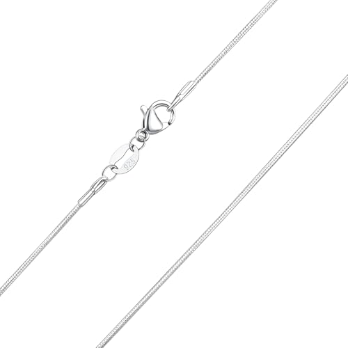 Kraven Feine 925 Silber Damen Halskette ohne Anhänger, Silberkette in 40.45.50.55.60 cm verfügbar Silberschmuck (1MM Snake, 55CM) von Kraven
