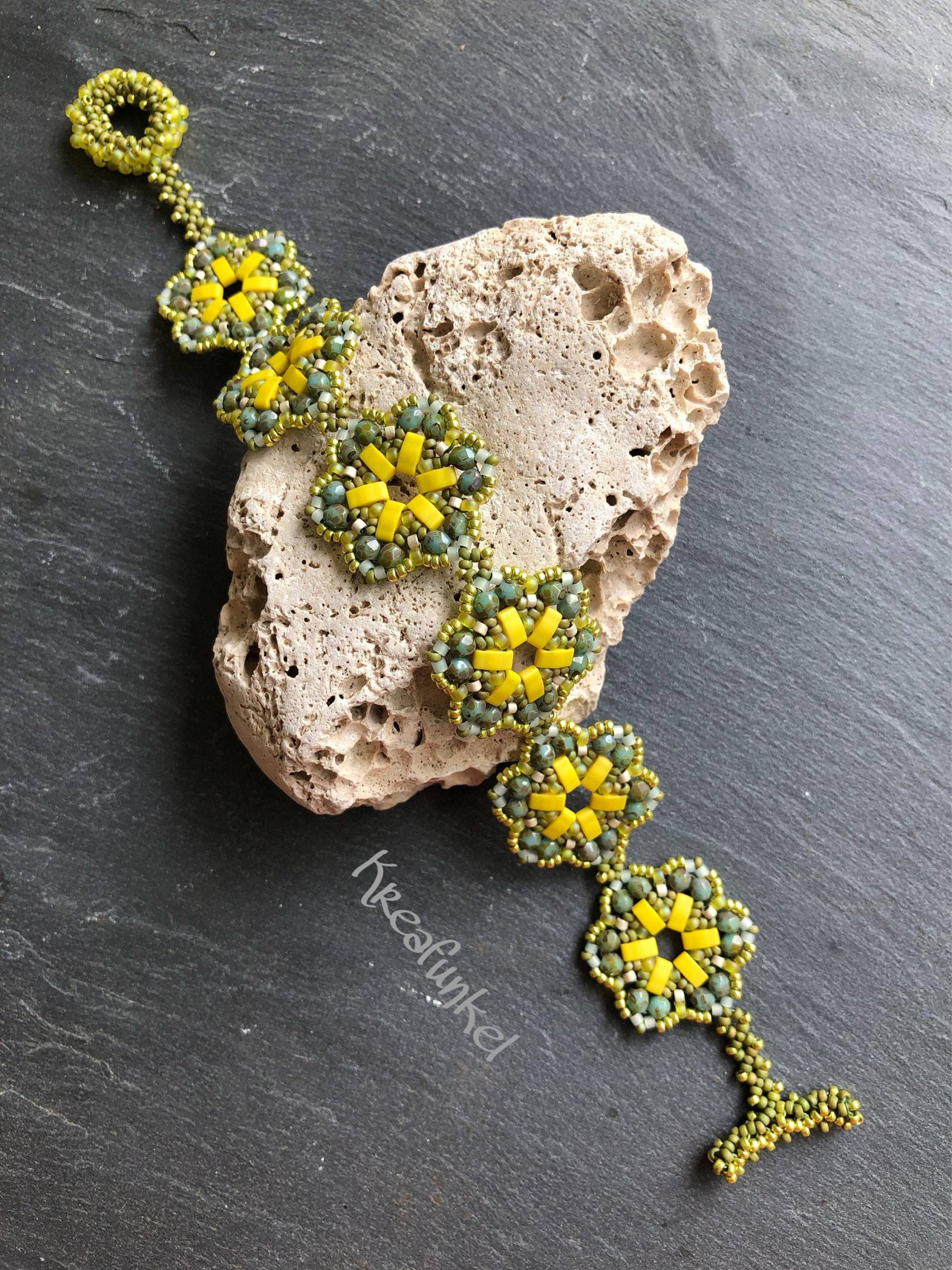 Armband in Grün/ Gelb Armband in Grün/ Gelb von Kreafunkel