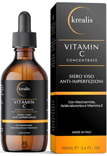 •100ml• Vitamin C Serum mit Hyaluron, Niacinamide, Vitamin E, Serum Gesicht, Anti Falten Anti Aging, Gesichtspflege Männer und Frauen •100ml• Vitamin C Serum mit Hyaluron, Niacinamide, Vitamin E, Serum Gesicht, Anti Falten Anti Aging, Gesichtspflege Männer und Frauen von Krealis