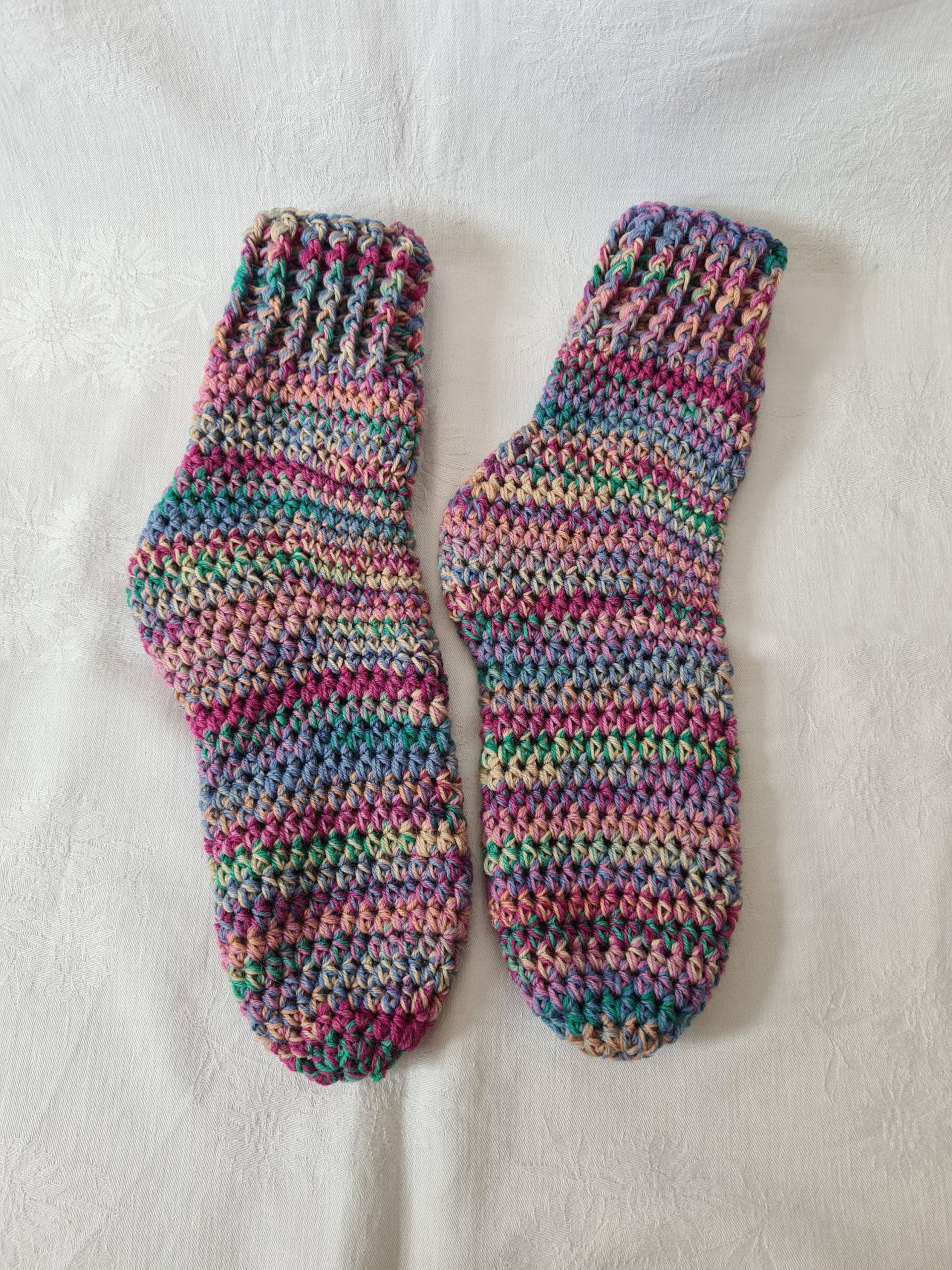 Wollsocken Gehäkelt Gr.38/39 von Kreatinchen81