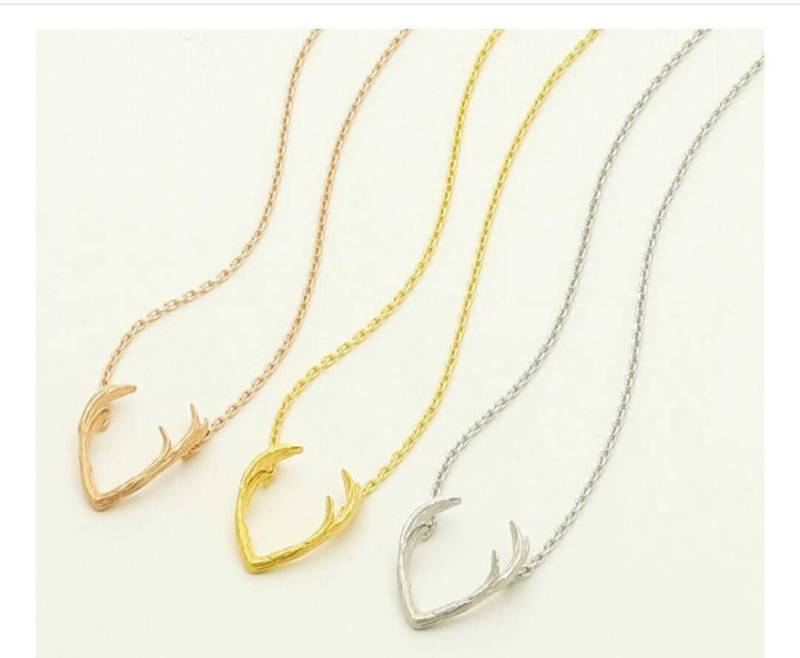 Rose Gold Geweih Halskette Rose Gold Geweih Halskette von KreationsbyChrissy