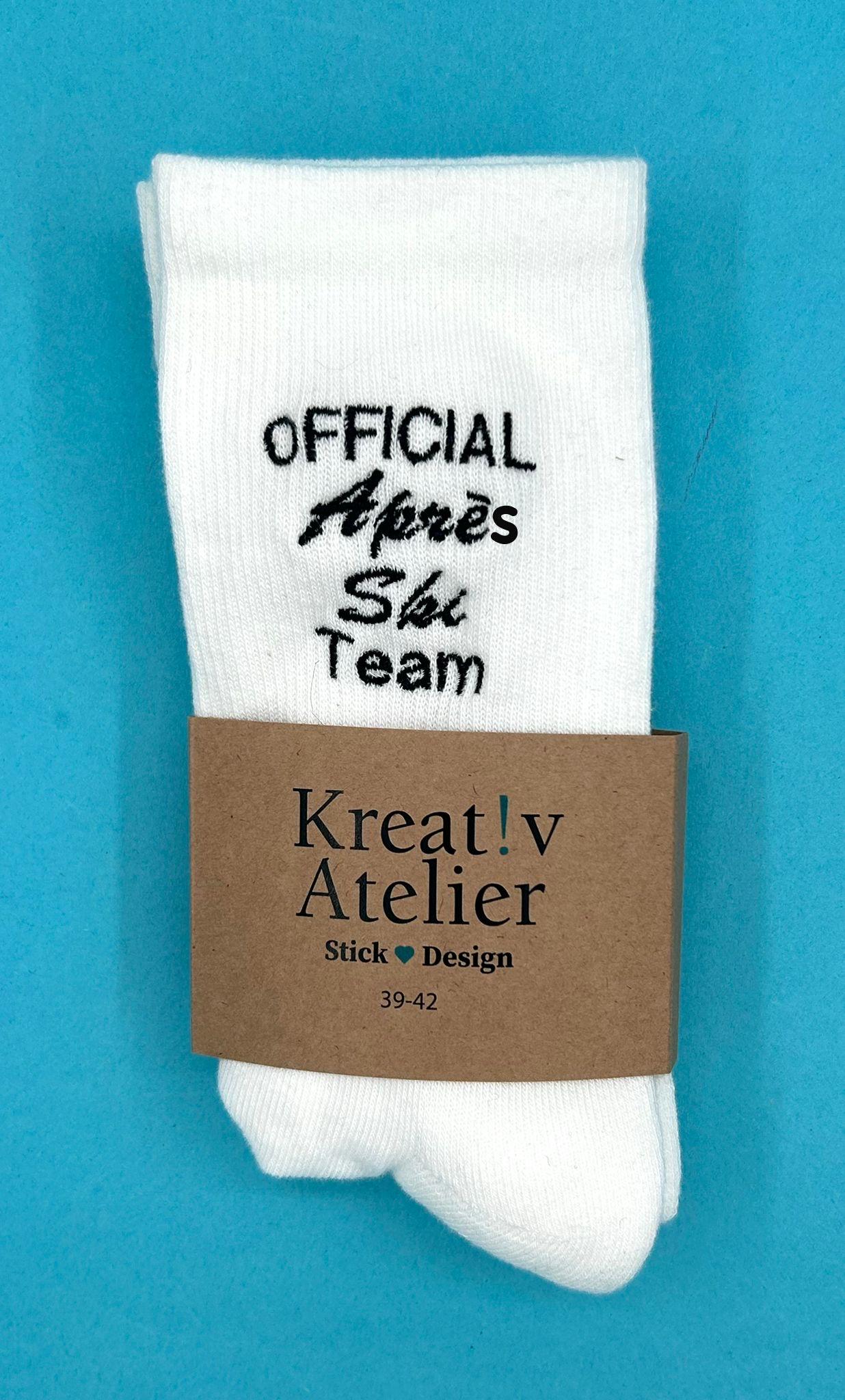 Après Ski | Bestickte Socken Tennissocken Mit Statement von KreativAtelierStick