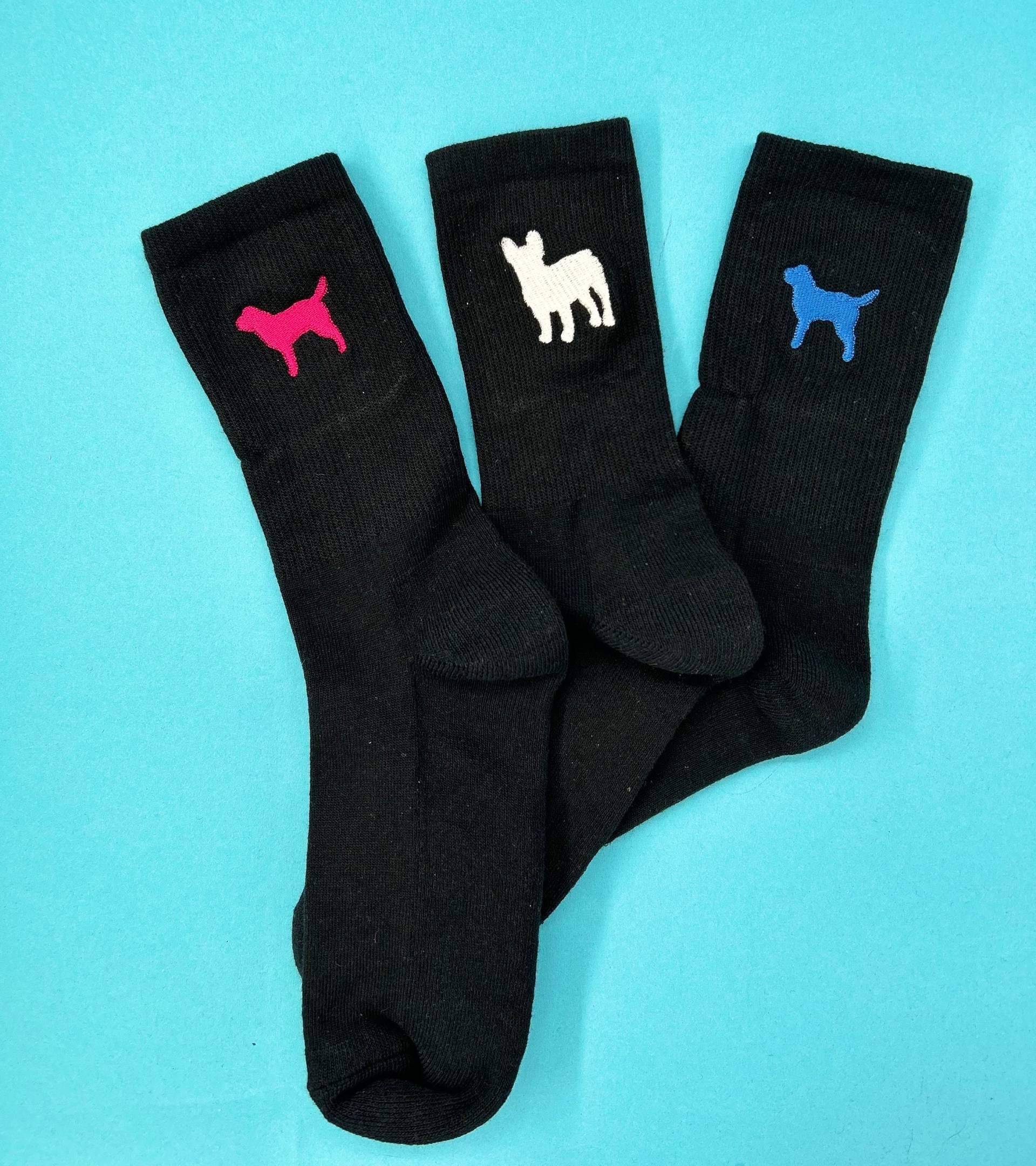 Hunde Set | Bestickte Socken Tennissocken Schwarz Baumwolle Sockenset Mit Design Hunde Set | Bestickte Socken Tennissocken Schwarz Baumwolle Sockenset Mit Design von KreativAtelierStick