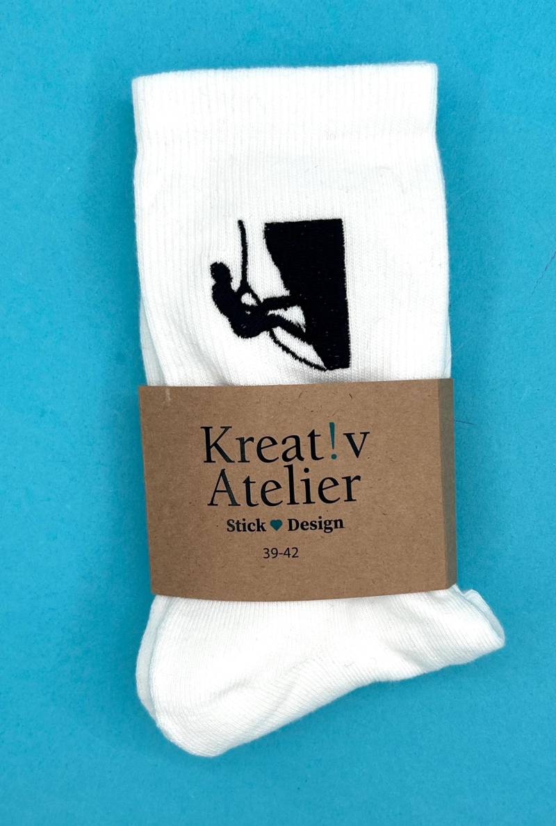 Klettern | Bestickte Socken Tennissocken Mit Rock Climbing Design von KreativAtelierStick