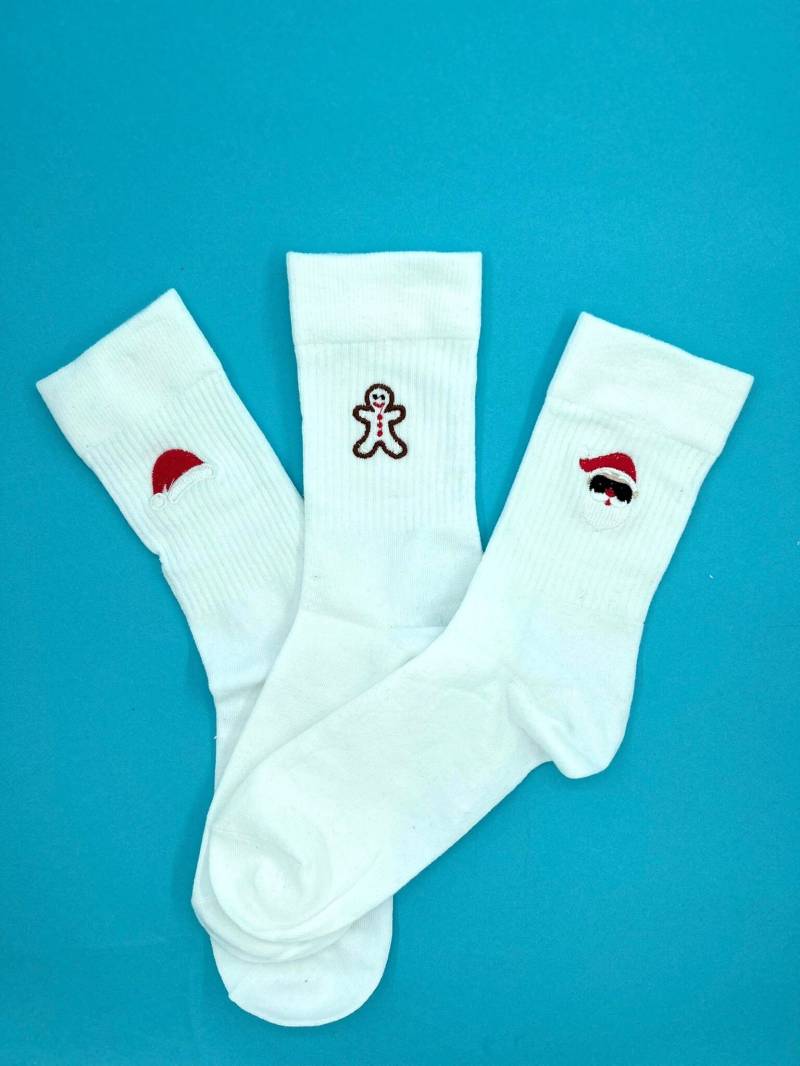 Nikolaus Set | Bestickte Socken Tennissocken Weiß Baumwolle Sockenset Mütze Nikolaus Set | Bestickte Socken Tennissocken Weiß Baumwolle Sockenset Mütze von KreativAtelierStick