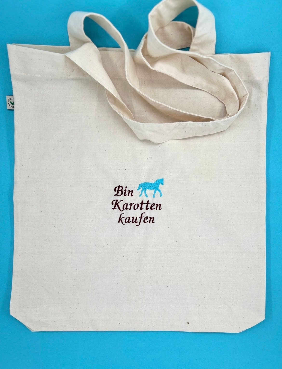 Pferd | Bestickte Bio Baumwoll Tasche Mit Spruch Und Besticktem von KreativAtelierStick