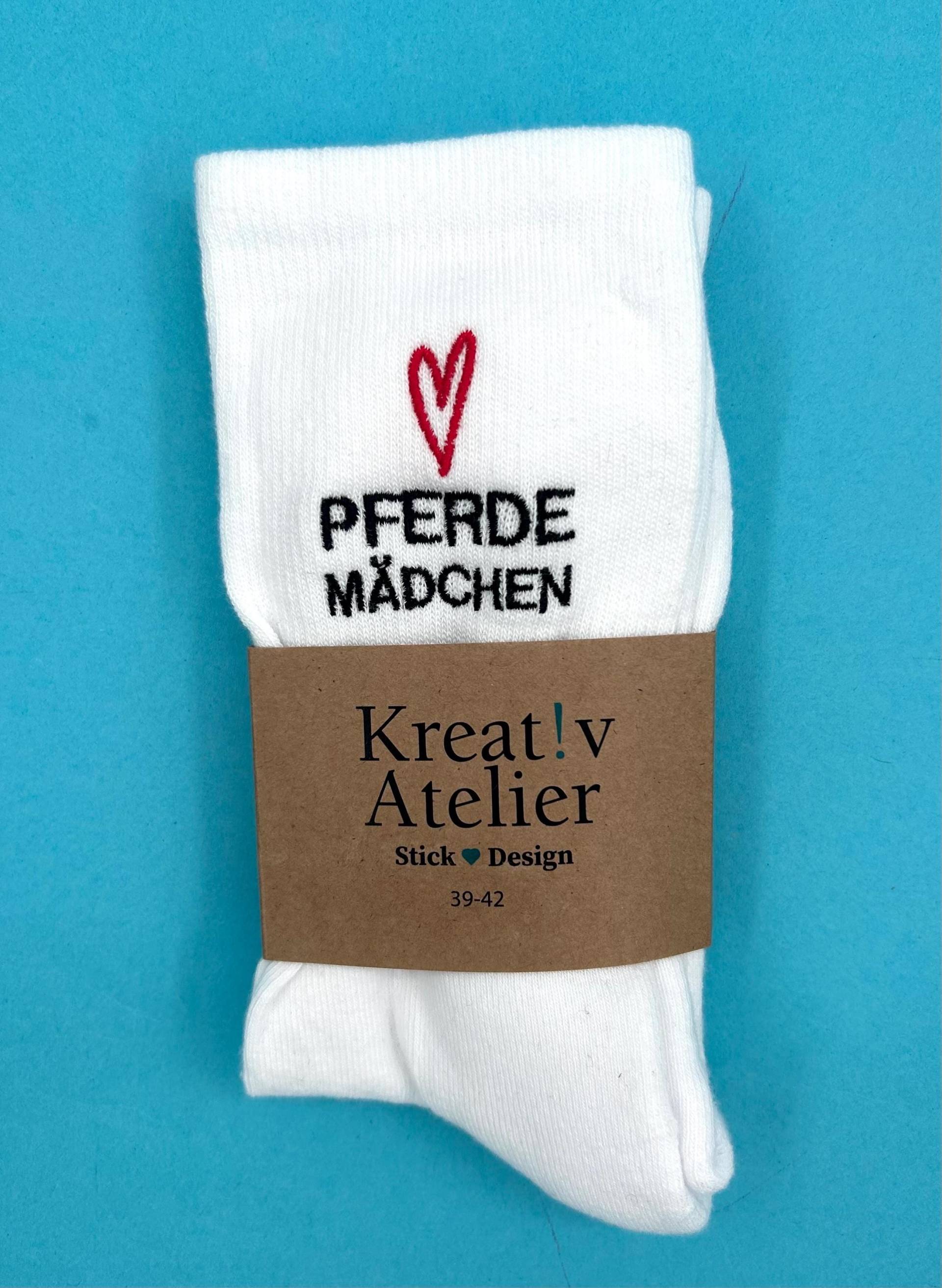 Pferdemädchen | Bestickte Socken Tennissocken Mit Statement von KreativAtelierStick