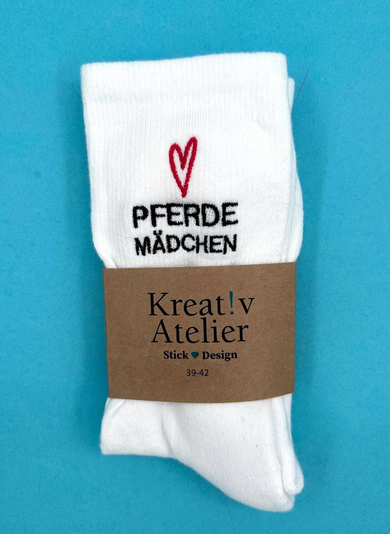 Pferdemädchen | Bestickte Socken Tennissocken Mit Statement von KreativAtelierStick