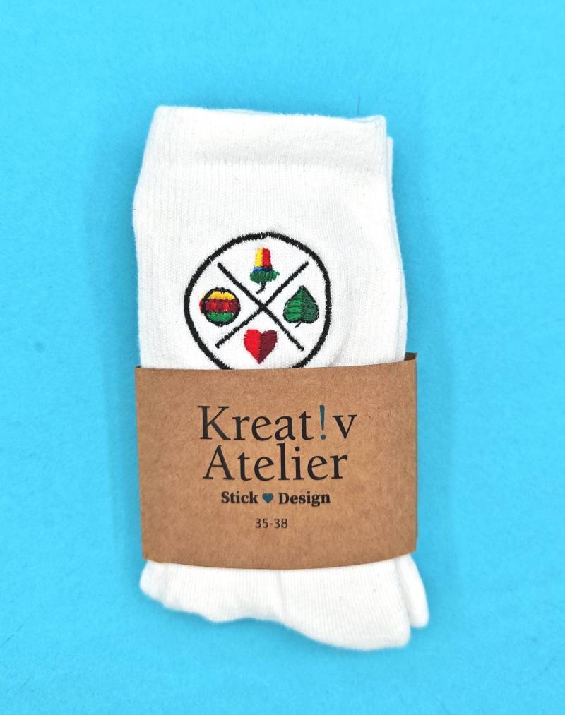 Schafkopf | Bestickte Socken Tennissocken Mit Design von KreativAtelierStick