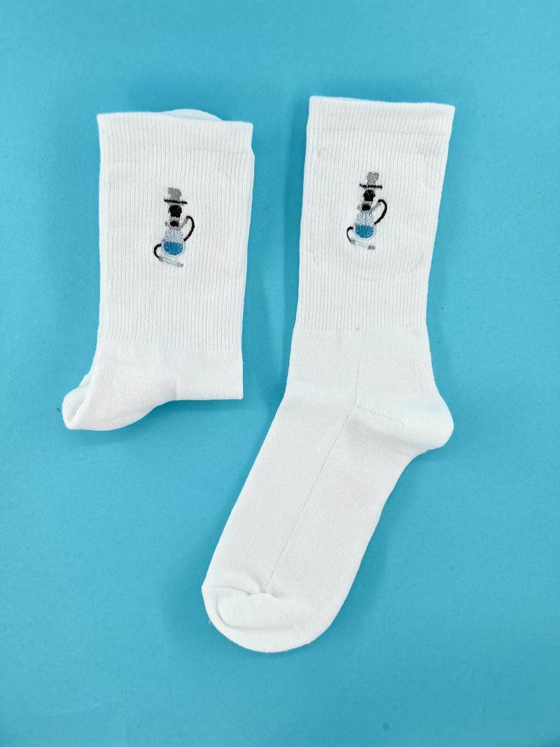 Shisha | Bestickte Socken Tennissocken Weiß Mit Design von KreativAtelierStick
