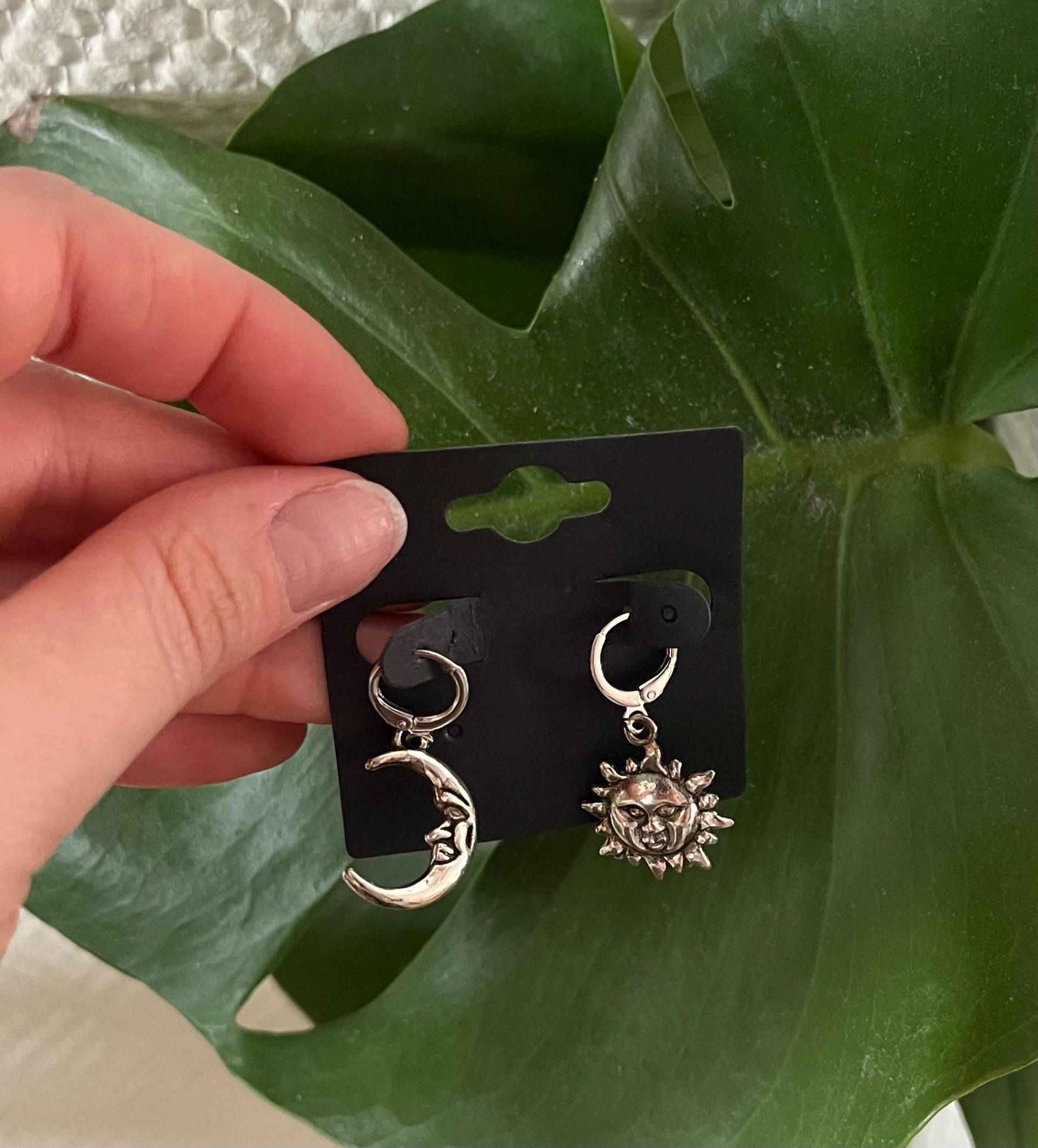 Ohrringe Versilbert, Sonne Und Mond, Handmade, Silber, Hypoallergen Ohrringe Versilbert, Sonne Und Mond, Handmade, Silber, Hypoallergen von KreativBoutiqueF