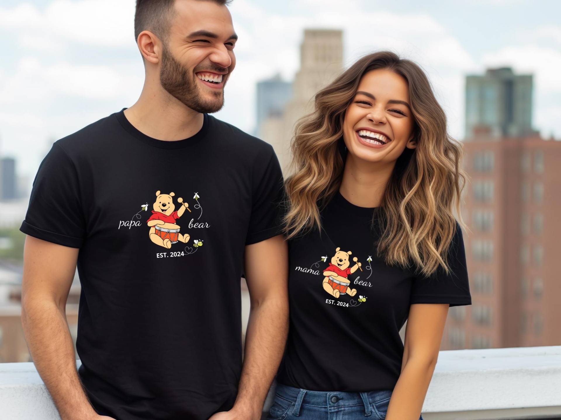 Mama Bär Est 2026 Shirt, Papa Bär, Pooh Mama, Süßes Neue Geschenk, Geschenk Für Familien Shirt von KreativIdeenBazaar