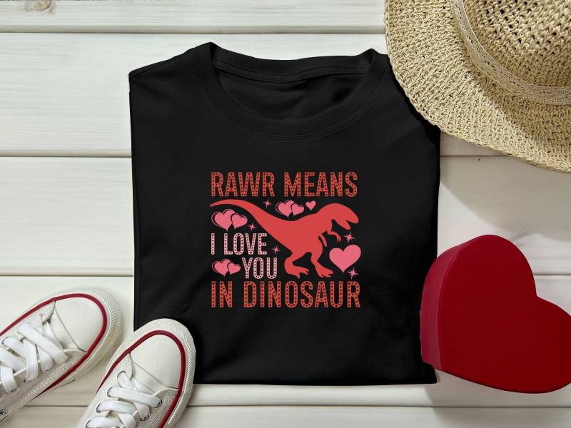 Rawr Bedeutet Ich Liebe Dich in Dinosaurier Shirt, Liebe Valentine Valentinstag Tier Grafik Geschenk Shirt von KreativIdeenBazaar
