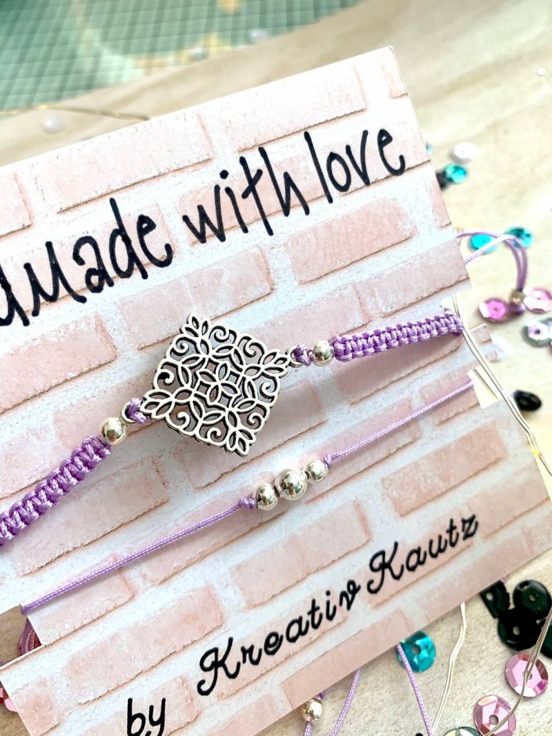 Makramee-Armband | Makramee-Fußkettchen Ausstellungsstück Silber Freundschaftsband Schmuck Für Frauen Kleines Geschenk von KreativKautz
