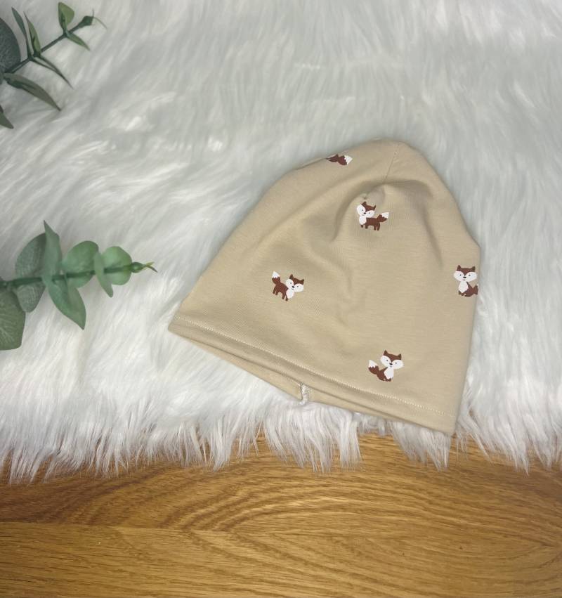 Kinder Beanie Fuchs Gr 0-3Monate von KreativLoewin