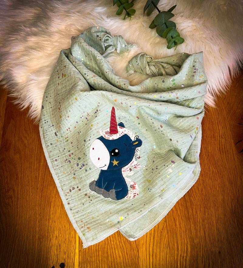 Musselin-Halstuch „Einhorn" Für Kinder von KreativLoewin