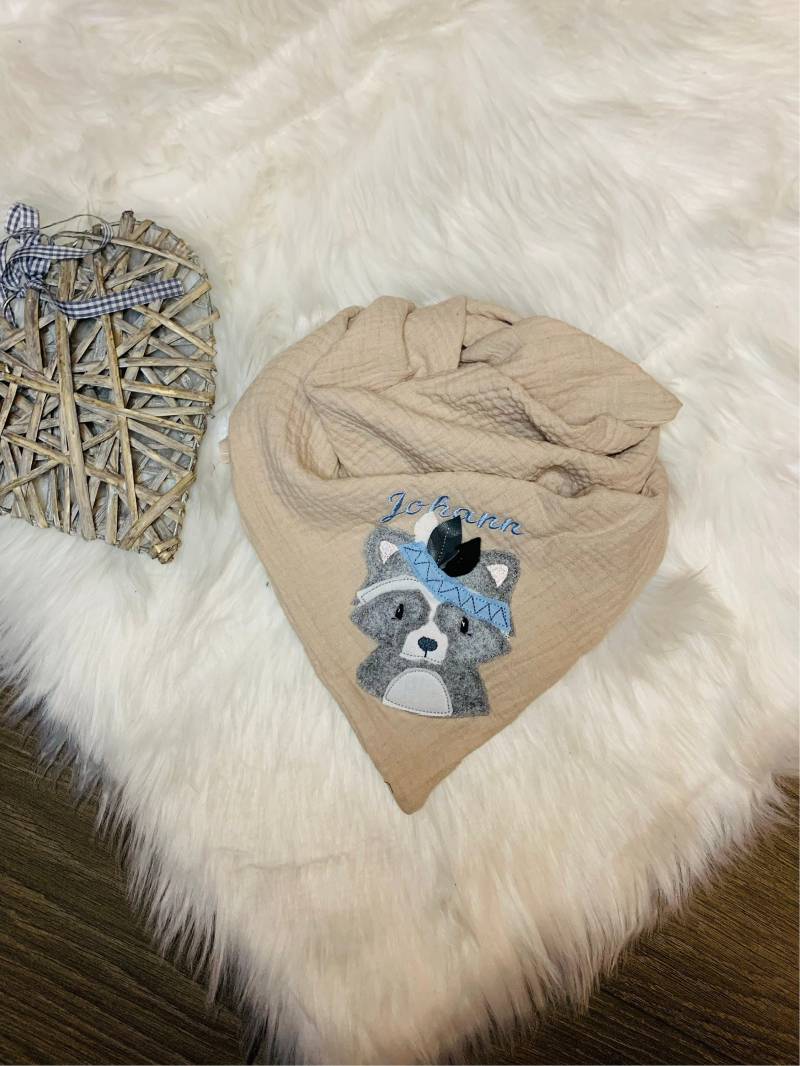 Musselin-Halstuch Waschbär Für Kinder von KreativLoewin