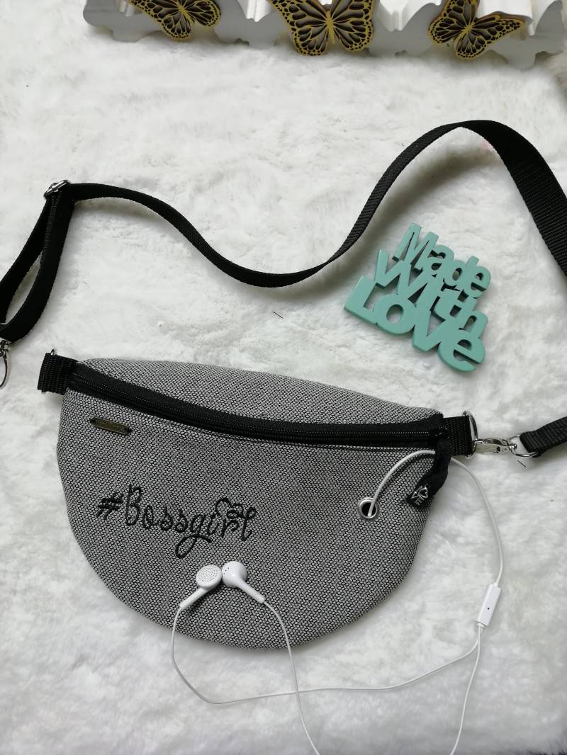 Bauchtasche - Crossbody Taschen Bossgirl Mit Vertellbarem Taschengurt(Weiß Bauchtasche - Crossbody Taschen Bossgirl Mit Vertellbarem Taschengurt(Weiß von KreativNaehhaus