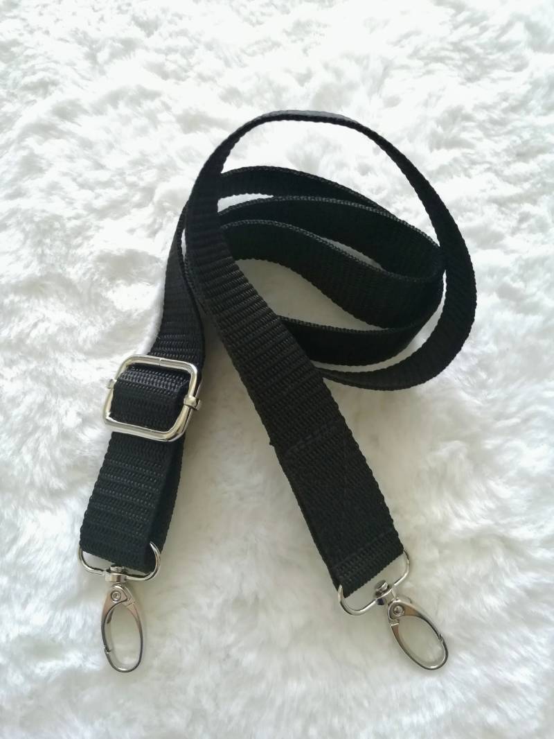 Taschengurt Schultergurt Für Taschen Schwarz-Silber Verstellbar Taschengurt Schultergurt Für Taschen Schwarz-Silber Verstellbar von KreativNaehhaus